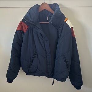Free People Colorblock Jacket - Navy, Red, Orange, White